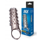 Дымчатая насадка на пенис с шипами и выпуклостями - 12 см. - Sex Expert - в Братске купить с доставкой