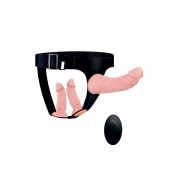 Женский страпон с 3 насадками и вибрацией - Erowoman-Eroman - купить с доставкой в Братске