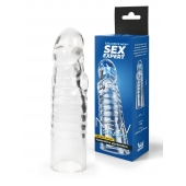 Прозрачная закрытая насадка на член - 15 см. - Sex Expert - в Братске купить с доставкой