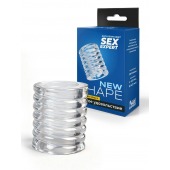 Прозрачная сквозная насадка на пенис с ребрышками - Sex Expert - в Братске купить с доставкой