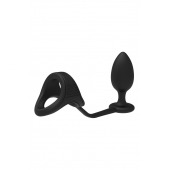 Черное эрекционное кольцо с анальной пробкой Cockstrap With Anal Plug - Dream Toys - в Братске купить с доставкой