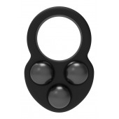 Черное эрекционное кольцо с утяжелителями - Dream Toys - в Братске купить с доставкой