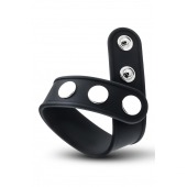 Черное эрекционное кольцо на кнопках - Blush Novelties - в Братске купить с доставкой