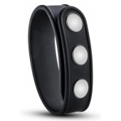 Черное эрекционное кольцо на кнопках - Blush Novelties - в Братске купить с доставкой