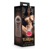 Коричневый мастурбатор-ротик Krystal Vibrating Masturbator - Blush Novelties - в Братске купить с доставкой