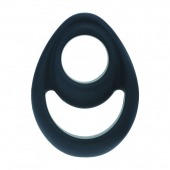 Черное эрекционное кольцо Double Ergo Silicone Cockring - Shots Media BV - в Братске купить с доставкой