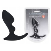 Черная анальная пробка для массажа простаты Double Ripple Silicone Prostate Massager - Shots Media BV - в Братске купить с доставкой