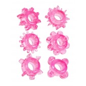 Набор из 6 розовых эрекционных колец с различным рельефом - Erowoman-Eroman - в Братске купить с доставкой