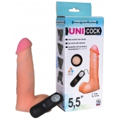 Фаллическая насадка Харнесс UNICOCK 5,5  с вибрацией - 17 см. - LOVETOY (А-Полимер) - купить с доставкой в Братске