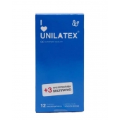 Классические презервативы Unilatex Natural Plain - 12 шт. + 3 шт. в подарок - Unilatex - купить с доставкой в Братске