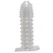 Гелевая прозрачная насадка c шипами - 12 см. - Toyfa Basic - в Братске купить с доставкой