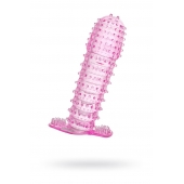 Гелевая розовая насадка с шипами - 12 см. - Toyfa Basic - в Братске купить с доставкой