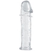 Гладкая прозрачная насадка с усиками под головкой - 12,5 см. - Toyfa Basic - в Братске купить с доставкой