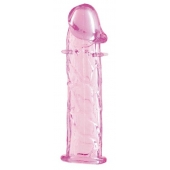 Гладкая розовая насадка с усиками под головкой - 12,5 см. - Toyfa Basic - в Братске купить с доставкой