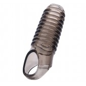 Дымчатая насадка с рёбрышками и подхватом мошонки ToyFa XLover - 12,5 см. - ToyFa - в Братске купить с доставкой