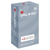 Презервативы с рёбрами Unilatex Ribbed - 12 шт. + 3 шт. в подарок - Unilatex - купить с доставкой в Братске