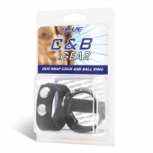Утяжка на пенис с клёпками Duo Snap Cock And Ball Ring - BlueLine - купить с доставкой в Братске