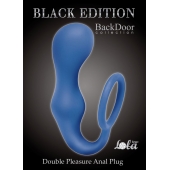 Синее эрекционное кольцо с анальной пробкой Double Pleasure Anal Plug - Lola Games - в Братске купить с доставкой