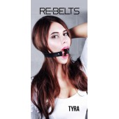 Чёрный кожаный чокер-кляп Tyra Black - Rebelts - купить с доставкой в Братске