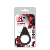 Чёрное эрекционное кольцо LIT-UP SILICONE STIMU RING 1 BLACK - Dream Toys - в Братске купить с доставкой