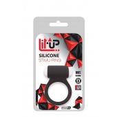 Чёрное эрекционное виброкольцо LIT-UP SILICONE STIMU RING 3 BLACK - Dream Toys - в Братске купить с доставкой