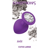 Большая фиолетовая анальная пробка Emotions Cutie Large с прозрачным кристаллом - 10 см. - Lola Games - купить с доставкой в Братске