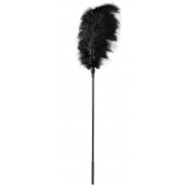 Стек с большим чёрным пером Large Feather Tickler - 65 см. - Blush Novelties - купить с доставкой в Братске