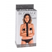 Ошейник с длинной лентой и наручниками Strap Bondage Kit Plus Size - Lola Games - купить с доставкой в Братске