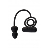 Чёрное эрекционное кольцо с вибропулькой и анальным хвостом - Erotist Adult Toys - в Братске купить с доставкой