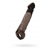 Чёрная насадка на пенис Tс подхватом - 19,5 см. - ToyFa - в Братске купить с доставкой