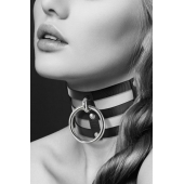 Чёрный тройной чокер с большим кольцом - Bijoux Pour Toi - купить с доставкой в Братске