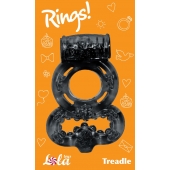 Чёрное эрекционное кольцо Rings Treadle с подхватом - Lola Games - в Братске купить с доставкой