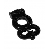 Чёрное эрекционное кольцо Rings Treadle с подхватом - Lola Games - в Братске купить с доставкой
