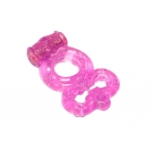 Розовое эрекционное кольцо Rings Treadle с подхватом - Lola Games - в Братске купить с доставкой