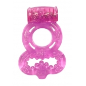 Розовое эрекционное кольцо Rings Treadle с подхватом - Lola Games - в Братске купить с доставкой