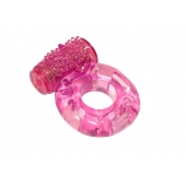 Розовое эрекционное кольцо с вибрацией Rings Axle-pin - Lola Games - в Братске купить с доставкой