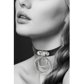 Черный чокер с двумя кольцами - Bijoux Pour Toi - купить с доставкой в Братске