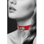 Красный узенький чокер с кольцом - Bijoux Pour Toi - купить с доставкой в Братске