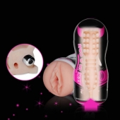 Мастурбатор-вагина Sex In A Can Vibra Vagina Tunnel - Lovetoy - в Братске купить с доставкой