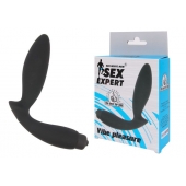 Чёрный вибростимулятор простаты Sex Expert Vibe Pleasure - Sex Expert - в Братске купить с доставкой
