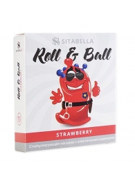 Стимулирующий презерватив-насадка Roll   Ball Strawberry - Sitabella - купить с доставкой в Братске