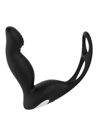 Черный вибромассажер простаты P-PLEASER W ERECTION ENHANCE - Dream Toys - в Братске купить с доставкой