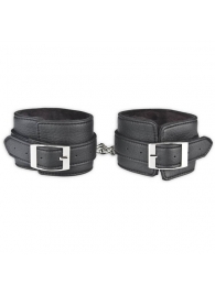 Черные фиксаторы для ног на цепи с мехом внутри - Lux Fetish - купить с доставкой в Братске