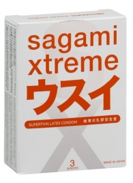 Ультратонкие презервативы Sagami Xtreme SUPERTHIN - 3 шт. - Sagami - купить с доставкой в Братске