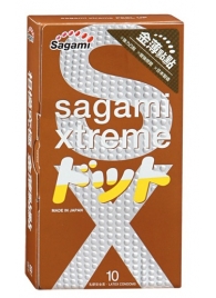 Презервативы Sagami Xtreme FEEL UP с точечной текстурой и линиями прилегания - 10 шт. - Sagami - купить с доставкой в Братске