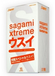 Ультратонкие презервативы Sagami Xtreme SUPERTHIN - 15 шт. - Sagami - купить с доставкой в Братске