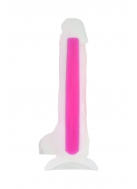 Прозрачно-розовый фаллоимитатор, светящийся в темноте, Clark Glow - 22 см. - ToyFa купить с доставкой в интернет-магазине Orgasmix в Братске Прозрачно-розовый фаллоимитатор, светящийся в темноте, Clark Glow - 22 см. - ToyFa