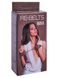 Коричневые кожаные наручники Maya - Rebelts - купить с доставкой в Братске