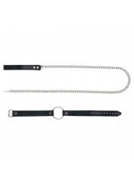 Черный поводок и чокер с кольцом Rada - Rebelts - купить с доставкой в Братске