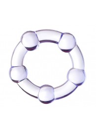 Фиолетовое эрекционное кольцо на пенис с бусинами - Штучки-дрючки - в Братске купить с доставкой